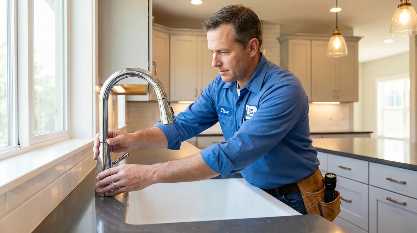 Kitchen faucet installation by Johns Plumbing LLC in Blue Mound